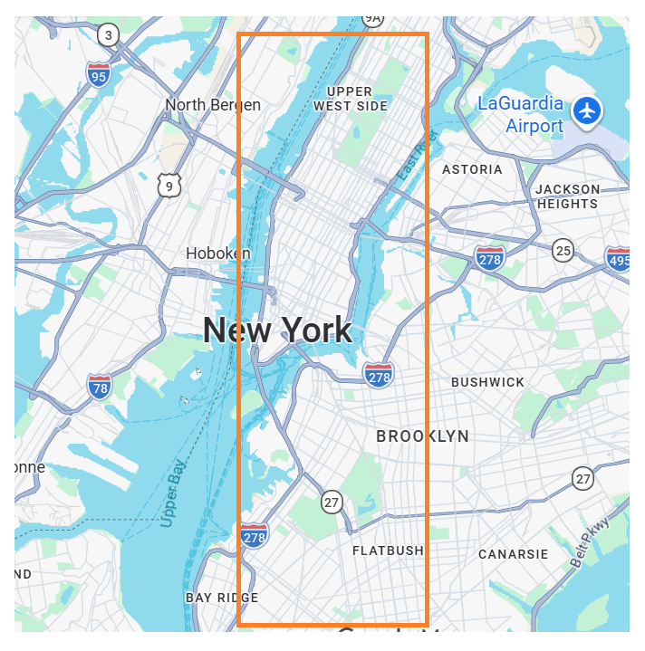 Service Area Map – Brooklyn and Manhattan NYC